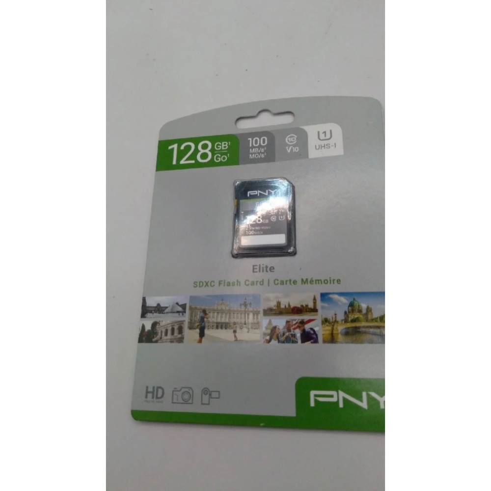 PNY 128GB Elite SDXC Flash Memory Card 100Mb/S, works with PC & Camera